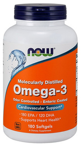 Now Foods Omega-3 Enteric Coated 180 Softgels