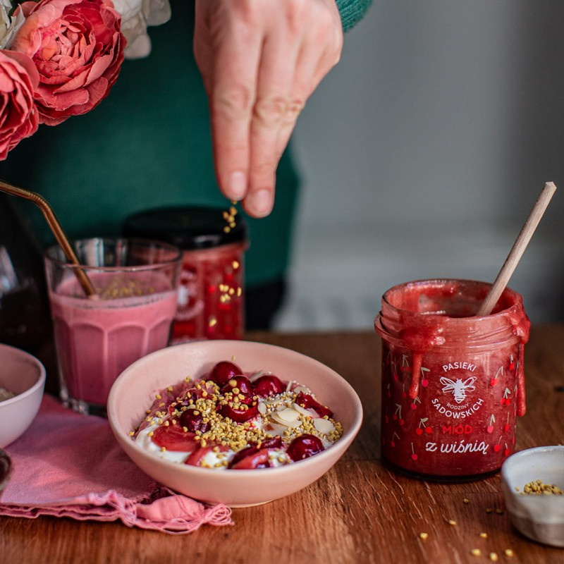 Pasieki Sadowskich Honey with Cherry 430g