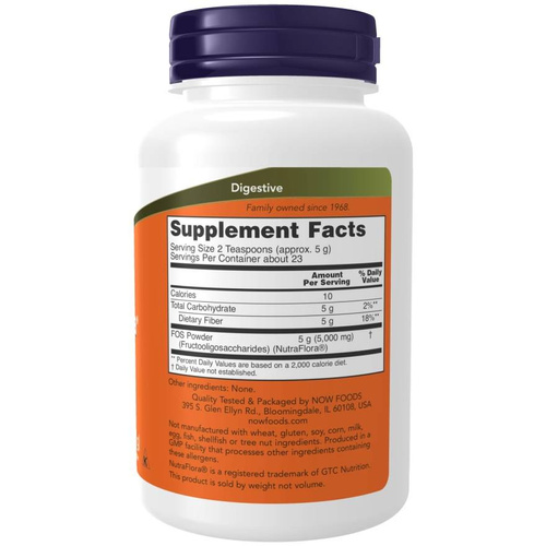 Now Foods NutraFlora FOS Pure Powder Naturalny Błonnik 113g