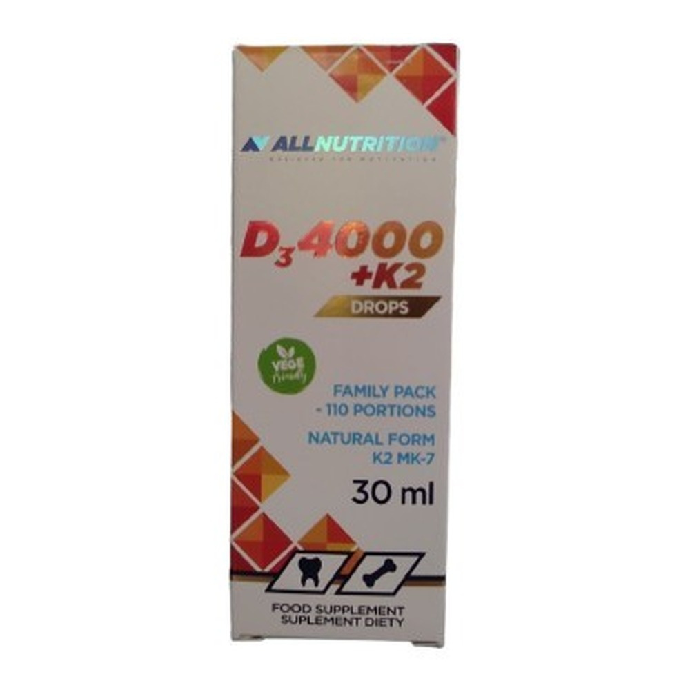 Allnutrition Witamina D3 4000 K2 w Kroplach Na Odporność i Zdrowe Kości 30ml