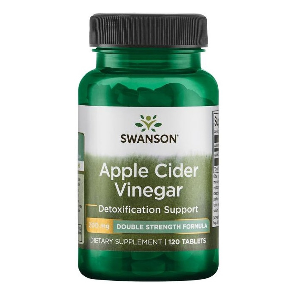 Swanson Apple Cider Vinegar 200mg Double-Strength Ocet Jabłkowy Wspiera Oczyszczanie Organizmu 120 Tabletek