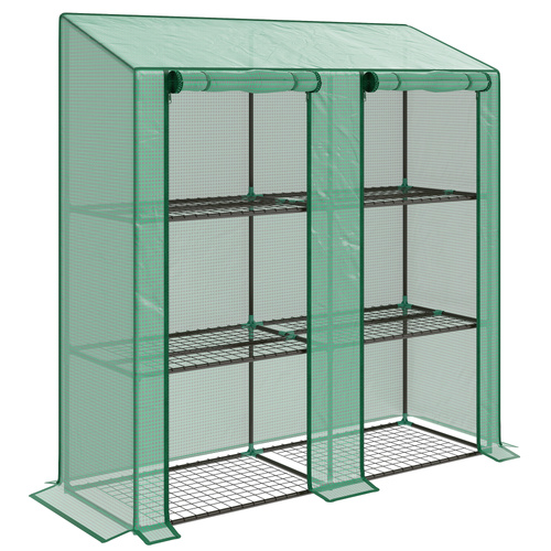 Outsunny 46 x 143cm Three-Shelf Mini Greenhouse - Green