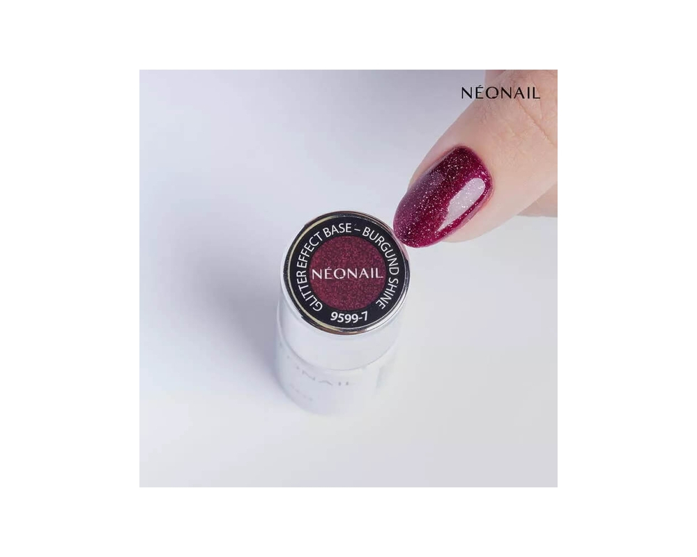 NeoNail UV/LED Soak Off Glitter Effect Base Burgund Shine Baza Hybrydowa 7.2ml