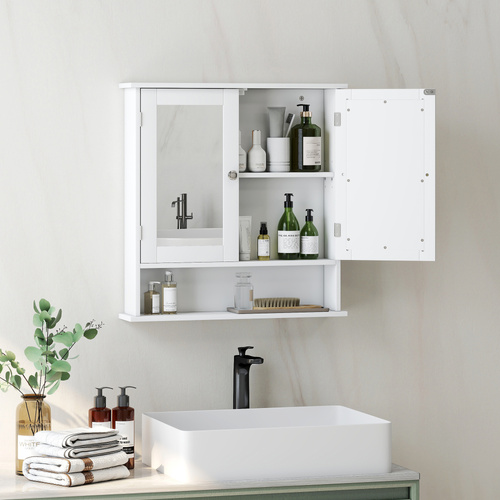 kleankin Bathroom Wall Storage Cabinet - White
