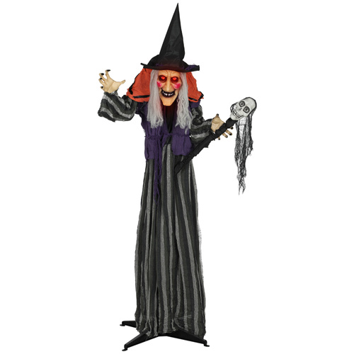 Outsunny 160cm Lifelike Moving Witch Decoration - Multi