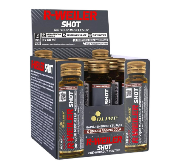 Olimp Nutrition R-Weiler Shot Przedtreningówka w Shocie na Energię i Skupienie 9 x 60 ml