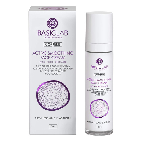 BasicLab Copperis Active Smoothing Face Cream For Face Neck Decollete 50ml