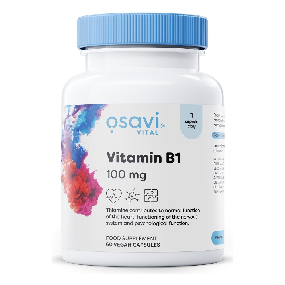 Osavi Vitamin B1 100mg for Nervous System and Energy Metabolism Support 60 Vegan Caps