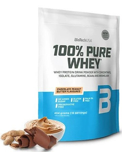BioTechUSA 100% Pure Whey Czekolada Masło Orzechowe Odżywka Białkowa Na Wsparcie Mięśni 454g