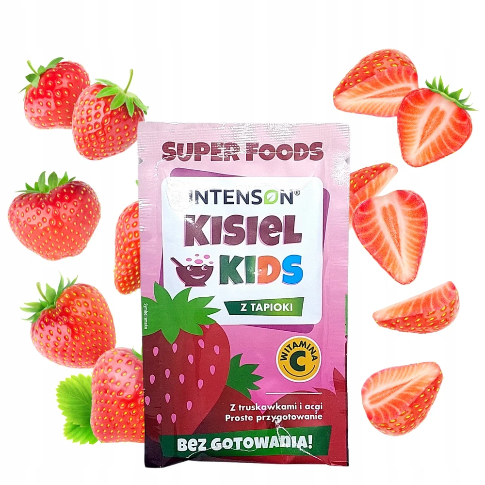 Intenson Kisiel Kids z Tapioki z Truskawkami i Acai bez Gotowania 20g Best Before 30.11.25
