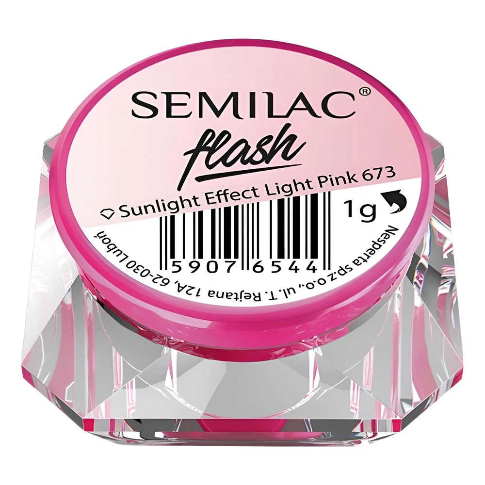 Semilac Flash Sunlight Effect - 673 Light Pink Nail Powder 1g