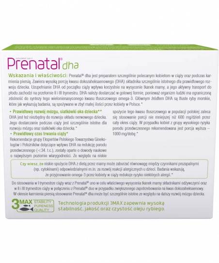 Prenatal DHA Formuła Kwasów Omega dla Kobiet w Ciąży 30 Kapsułek