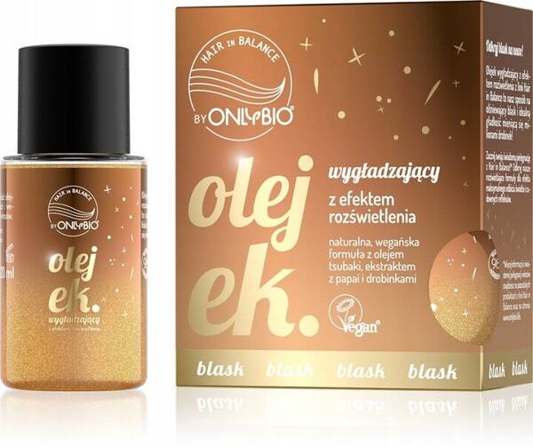 OnlyBio Hair in Balance Olejek Wygładzający z Efektem Rozświetlenia dla Włosów Suchych i Matowych - 20 ml