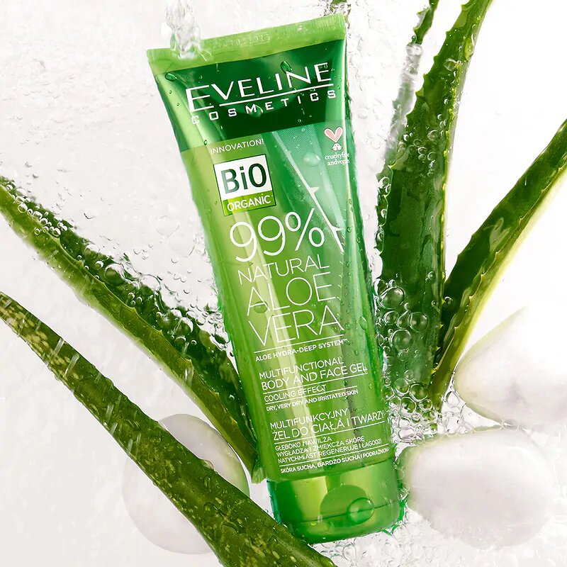 Eveline Natural Aloe Vera Multifunkcyjny Żel Aloesowy do Ciała i Twarzy 99% 250ml