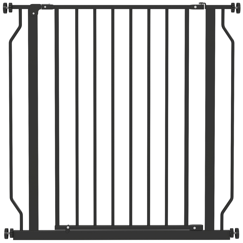 PawHut Extra Wide Dog Gate, with Door Pressure, for Doorways, Hallways, Staircases - Black
