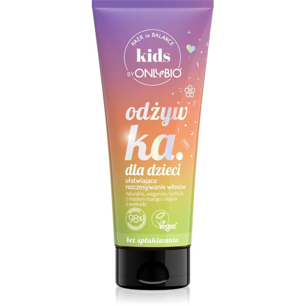 OnlyBio Hair in Balance Kids Odżywka bez Spłukiwania Ułatwiająca Rozczesywanie Włosów 200ml