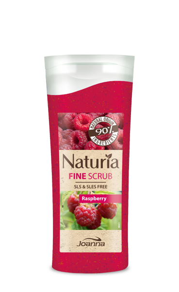 Joanna Naturia Peeling with Fine Grain Balm Raspberry Moisturizes Smooths 100g