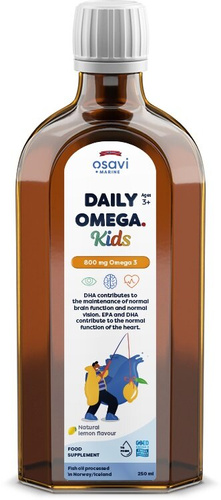 Osavi Daily Omega Kids 800mg Omega 3 o Naturalnym Smaku Cytrynowym 250ml