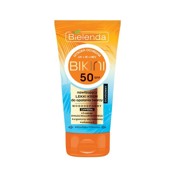 Bielenda Bikini Wodoodporny Nawilżający Lekki Krem do Twarzy Wysoka Ochrona SPF50 50ml