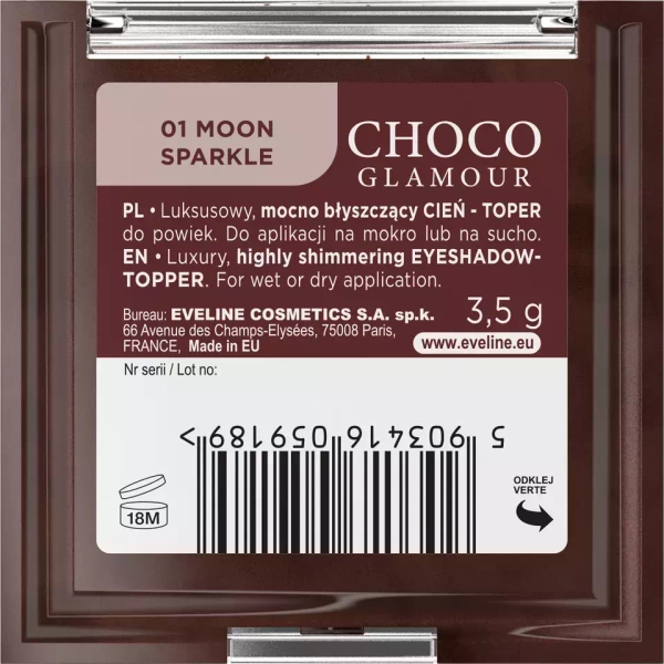 Eveline Choco Glamour Błyszczący Cień-Toper do Powiek 3g
