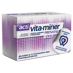 Acti Vita Miner Prenatal Dha Set of Minerals and Vitamins for Pregnant Women 30 Tablets.+30 caps.