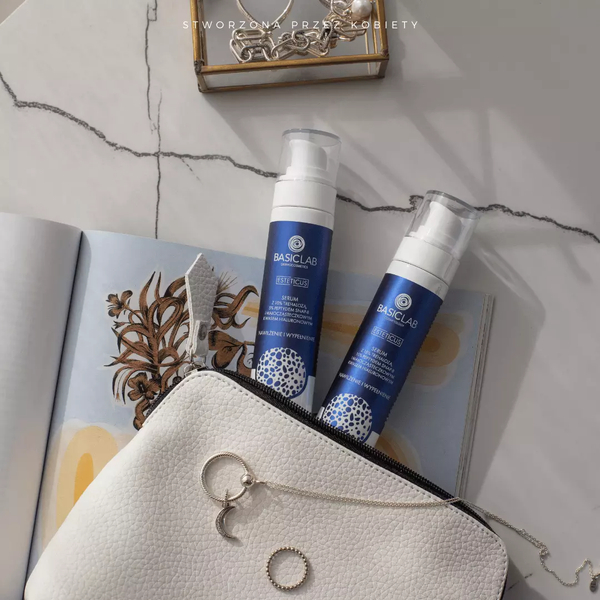 BasicLab Serum z Trehalozą 15% i Peptydem Snap-8 10% - Nawilżenie i Wypełnienie na Dzień i Noc, 30 ml