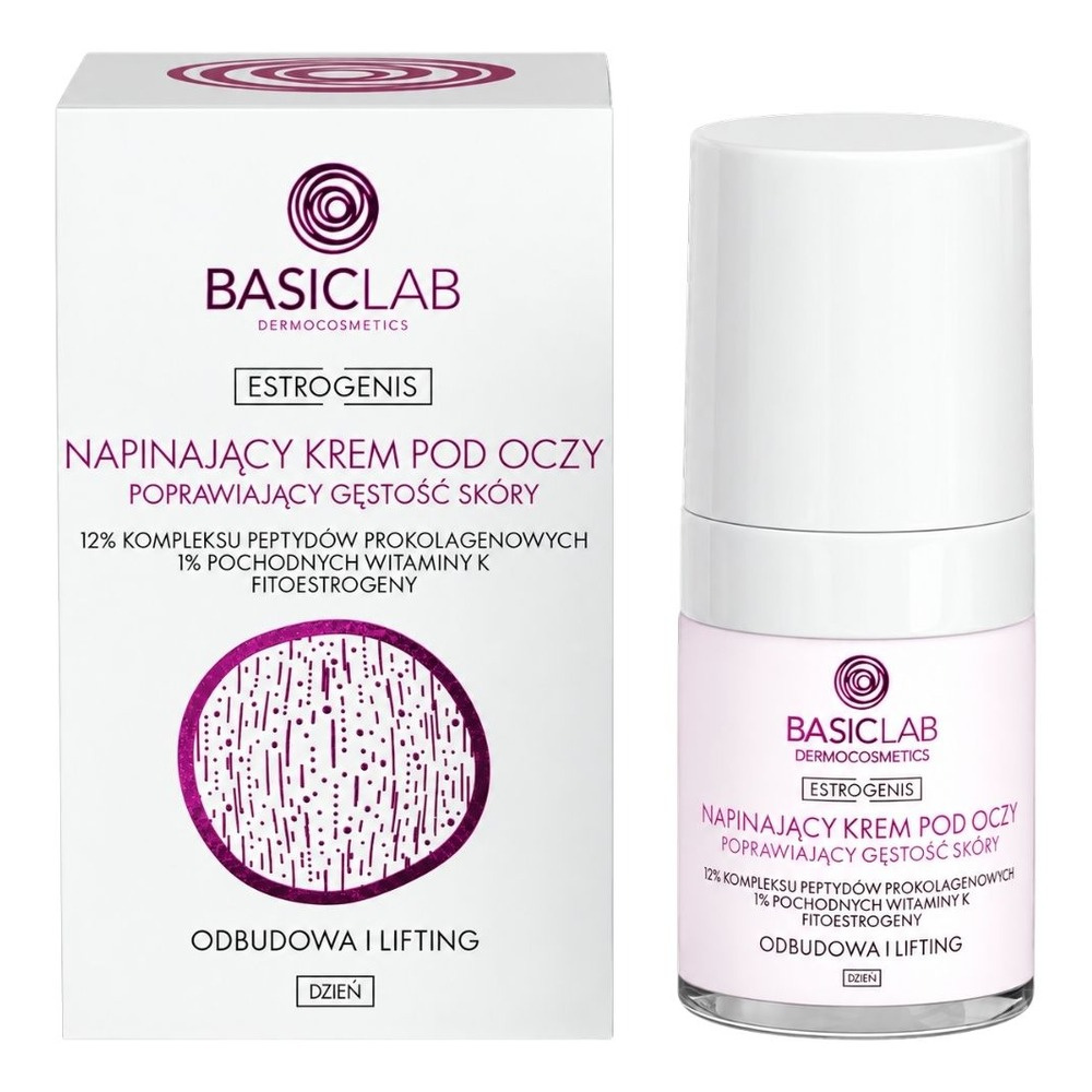 BasicLab Dermocosmetics Estrogenis Ujędrniający Krem pod Oczy na Dzień z 12% Kompleksem Peptydowym 18ml