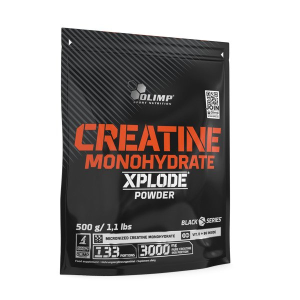 Olimp Nutrition Creatine Monohydrate Xplode Monohydrat Kreatyny w Proszku na Siłę i Masę Mięśniową Cytrynowy 500g