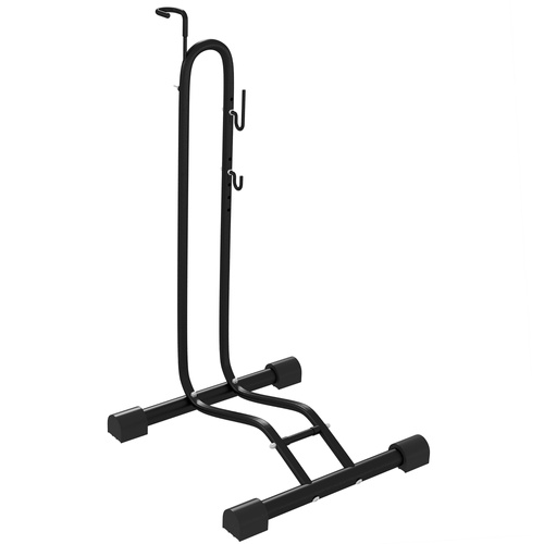 SPORTNOW Vertical and Horizontal Bike Rack Bicycle, Storage Stand with Adjustable Hooks, for 24"-29" Wheels, 700c Bike