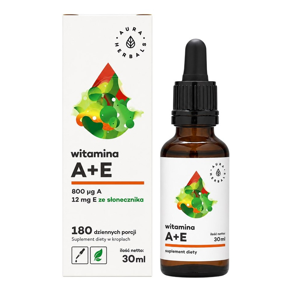 AURA HERBALS Witamina A + E Krople na Oliwie z Oliwek 30ml