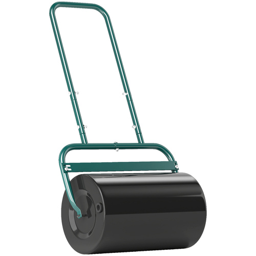 Outsunny 38L Fillable Cylinder Steel Lawn Roller - Dark Green