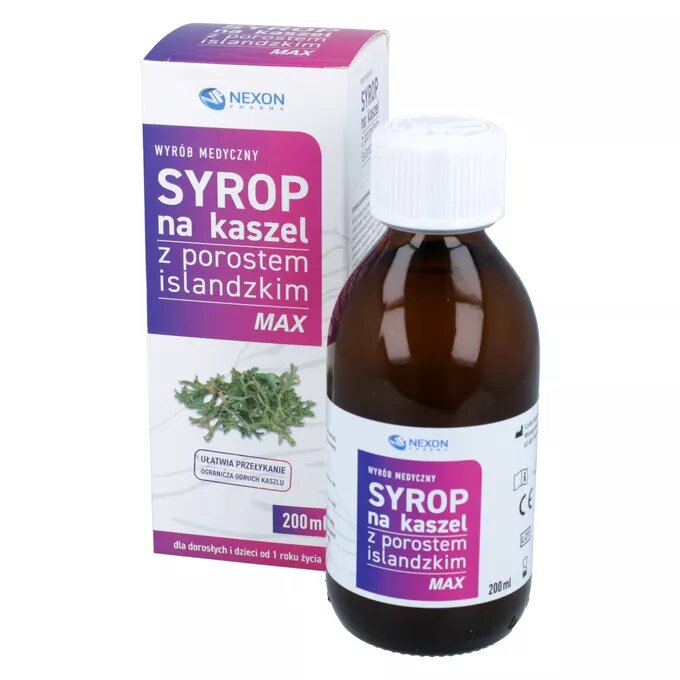 Nexon Pharma Syrop na Kaszel z Porostem Islandzkim Max dla Dzieci powyżej 1 Roku Życia 200ml