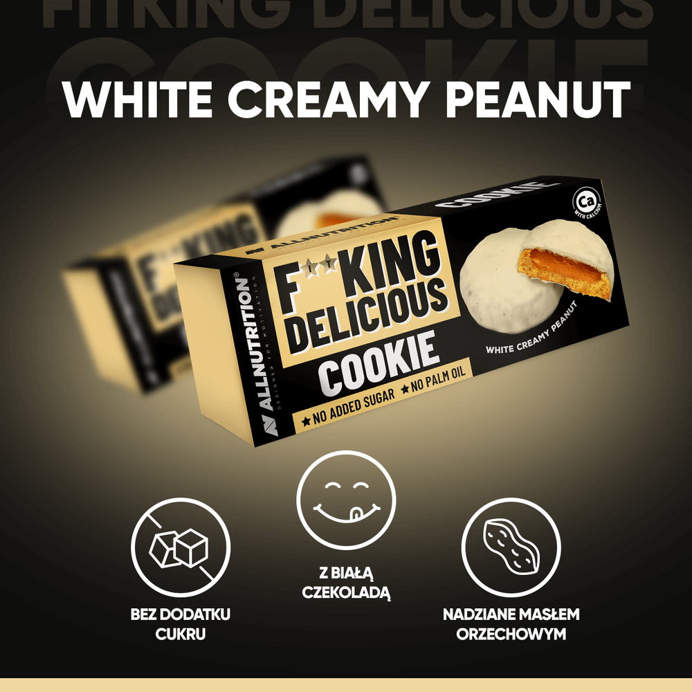 Allnutrition Fitking Delicious Cookie White Creamy Peanut Shortbread Cookies 128g