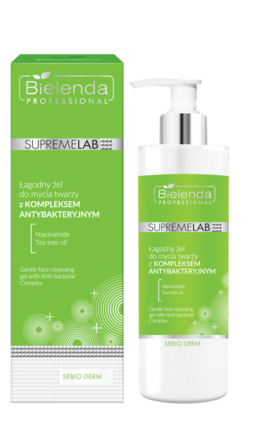 Bielenda Professional Supremelab Sebio Derm Łagodny Żel do Mycia Twarzy z Kompleksem Antybakteryjnym 200ml