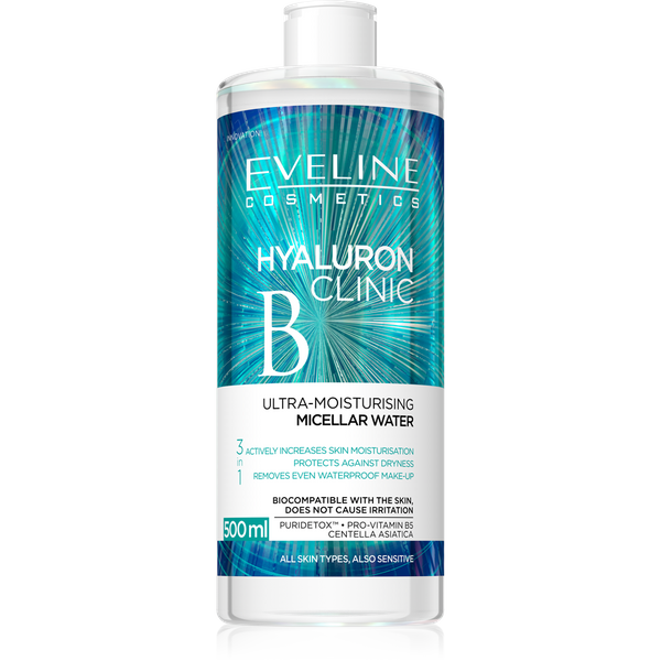 Eveline Hyaluron Clinic Ultra-moisturizing Micellar Liquid 3in1 500ml