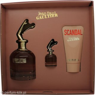 Jean Paul Gaultier Scandal Woda Perfumowana 80ml EDP Balsam do Ciała 75ml Woda Perfumowana 6ml EDP Zestaw dla Kobiet 1 Sztuka