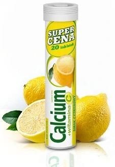 Plusssz Calcium 300 Vitamina C Tabletki Musujące o Smaku Cytrynowym 20szt