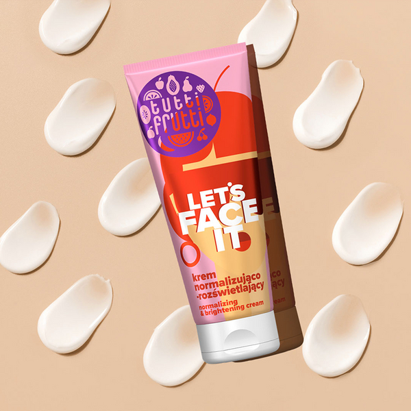 Tutti Frutti Let's Face It Krem Normalizująco – Rozświetlający z Niacynamidem 3% + Beauty Shot A na Dzień i na Noc 50ml