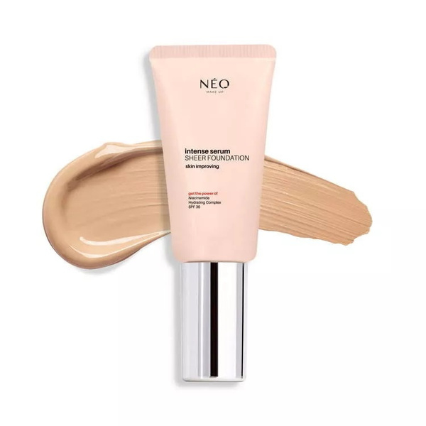 Neo Makeup Intense Serum Sheer SPF 30 Nawilżający Podkład Nr 02 Ivory z Efektem Glass Skin 30ml