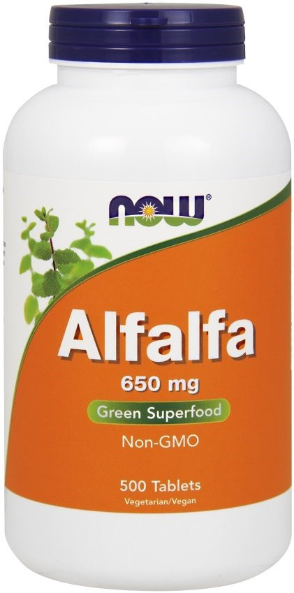 NOW Foods Alfalfa Lucerna 650mg Wsparcie Odżywcze 500 Tabletek