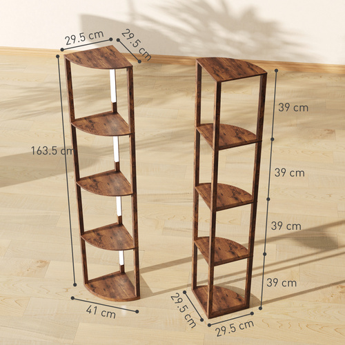 HOMCOM Three-Tier Corner Floor Lamp