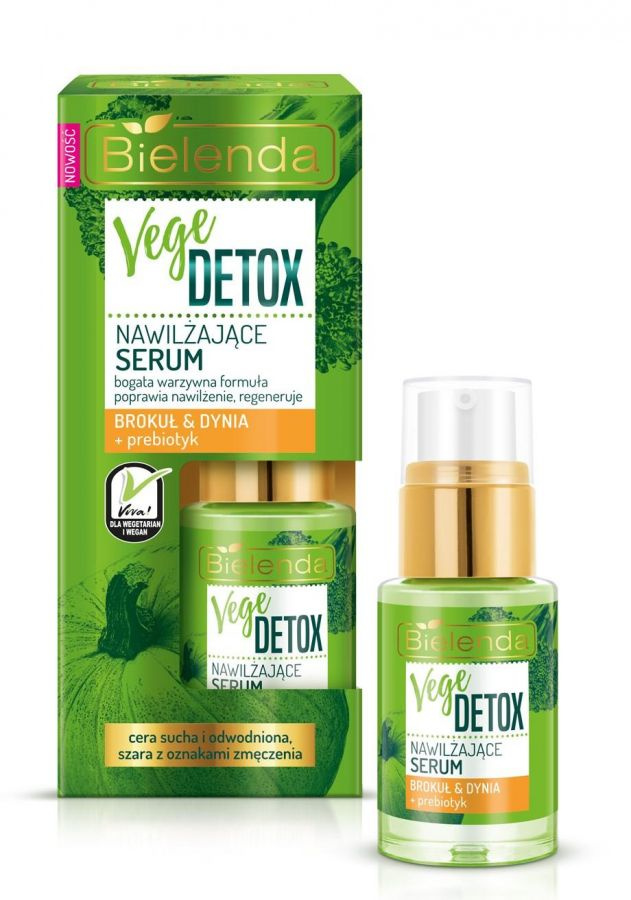 Bielenda Vege Detox Nawilżające Serum do Twarzy z Brokułami Dynią oraz Prebiotykiem do Cery Suchej 15ml