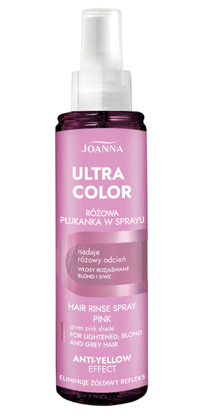 Joanna Płukanka Spray Pink Eliminates Yellow Hair Tone Nourishes Care 150ml