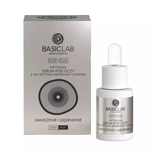 BasicLab Dermocosmetics Peptide Eye Serum with Argireline 10% - Anti-Wrinkle & Hydrating Formula for Day and Night 15ml