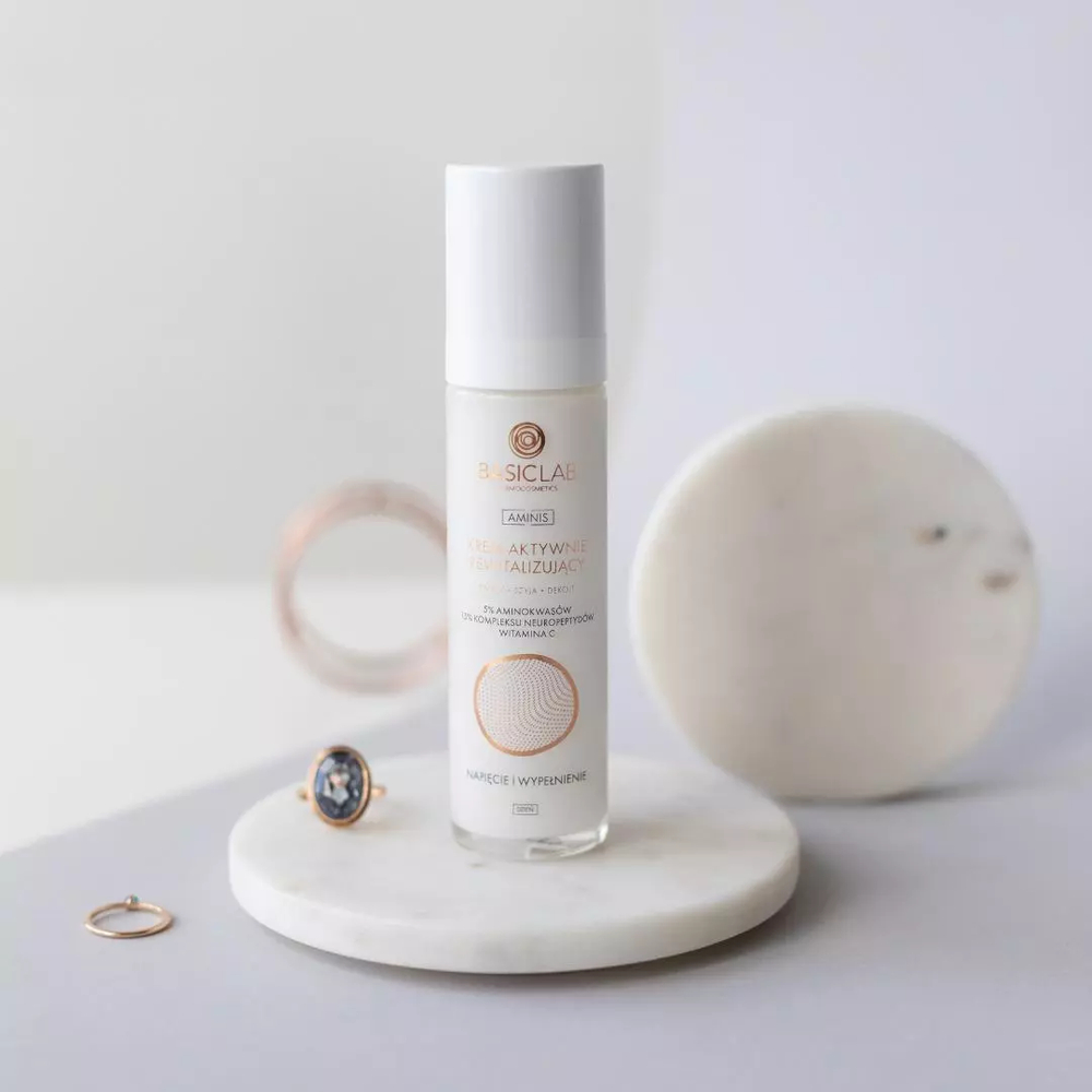 BasicLab Advanced Revitalizing Day Cream with 5% Amino Acids for Anti-Aging & Deep Hydration - 50ml