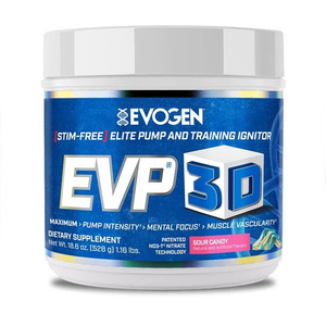 Evogen EVP 3D Stim-Free Pre-Workout for Pump and Focus Sour Candy 528g
