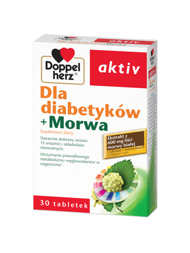 DoppelHerz Aktiv for Diabetics White Mulberry + Vitamins & Minerals 30 Tablets