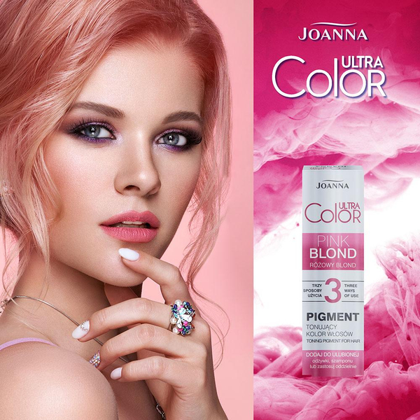 Joanna Ultra Color 3 Różowy Blond Pigment Tonujący Podkreśla i Odświeża Kolor Włosów Naturalnych i Farbowanych 100ml