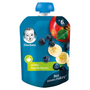 Gerber Dessert Apple Blueberry Banana for Babies after 6 Month Without Sugar 90g