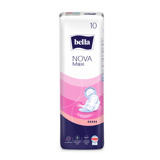 Bella Nova Maxi Sanitary Pads Breathable Feminine Care 10 Pieces
